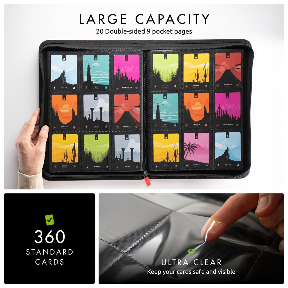 Vault X 9-pocket page layout reveals organized storage options.