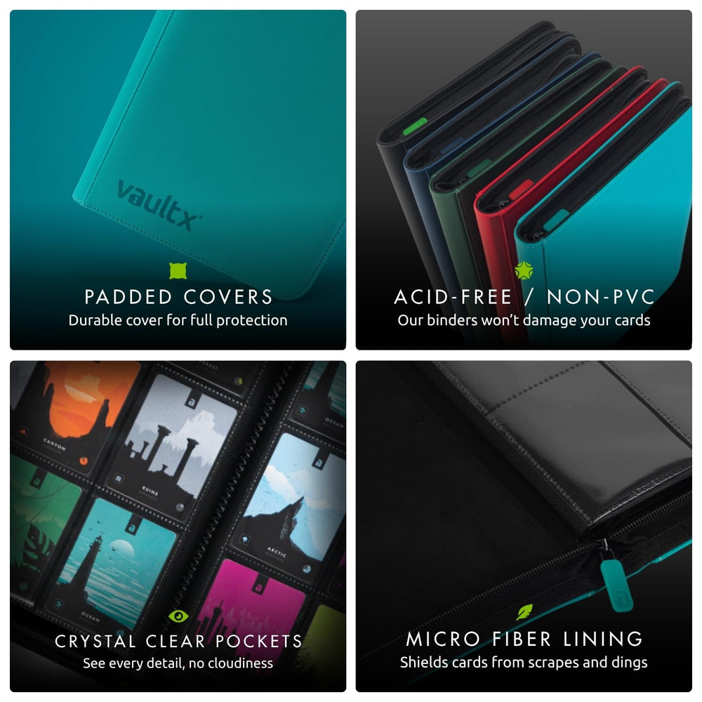 Vault X archival-safe acid-free PVC-free materials protect cards from dust and degradation.