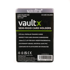 Vault X crystal-clear holder shows card details clearly.