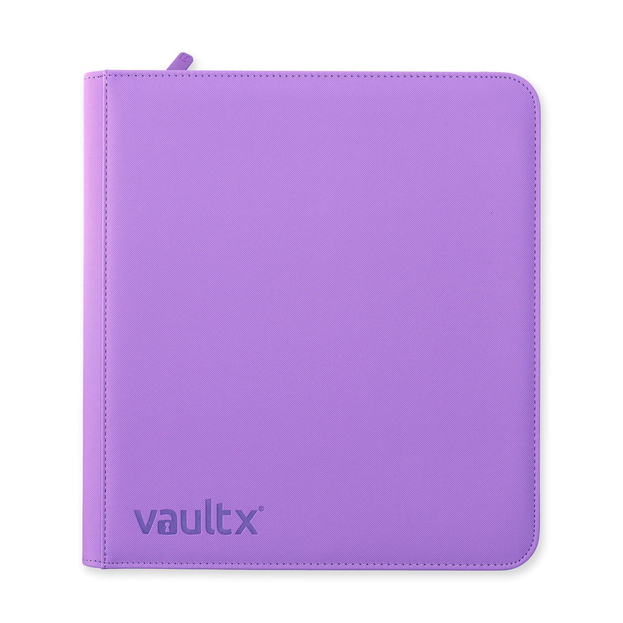 Vault X Exo-Tec binder interior pages with a 12-pocket layout.
