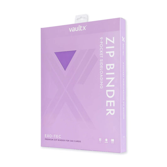 Vault X Exo Tec Zip Binder side-loading pockets keep cards secure during transport