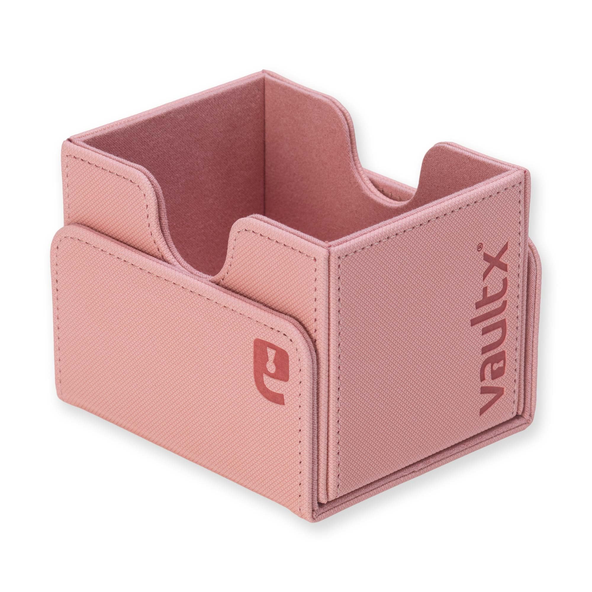 Vault X magnetic-closure deckbox demonstrates secure eight-magnet lid for spilled-proof play.