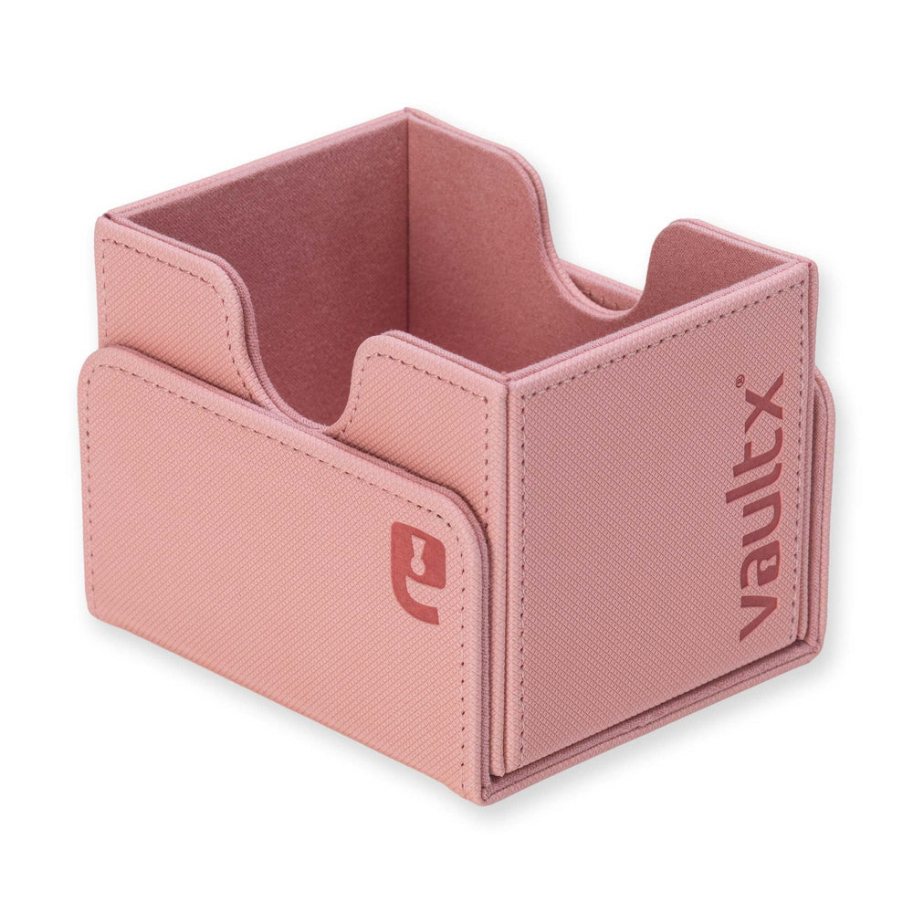 Vault X magnetic-closure deckbox demonstrates secure eight-magnet lid for spilled-proof play.