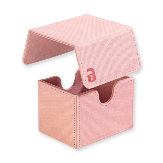 Vault X pink sideload deckbox closeup shows durable Exo-Tec construction for on-the-go storage.
