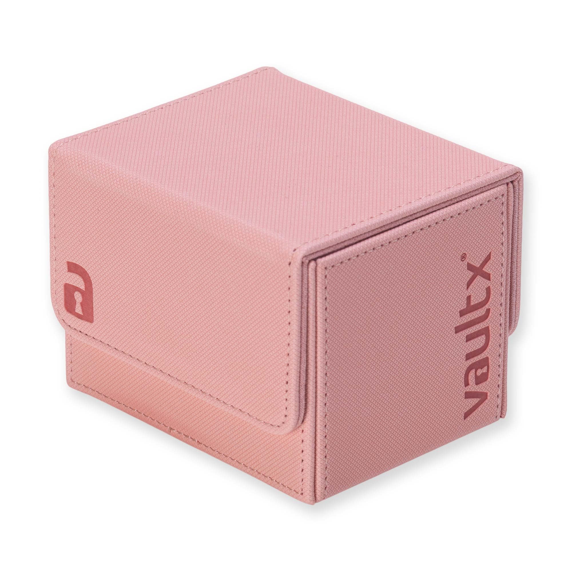 Vault X pink sideload deckbox microfiber lining protecting cards from wear.