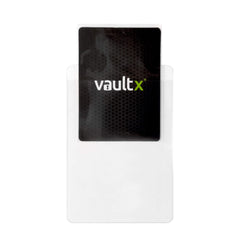 Vault X semi-rigid card holder pack back highlights clear visibility of cards.