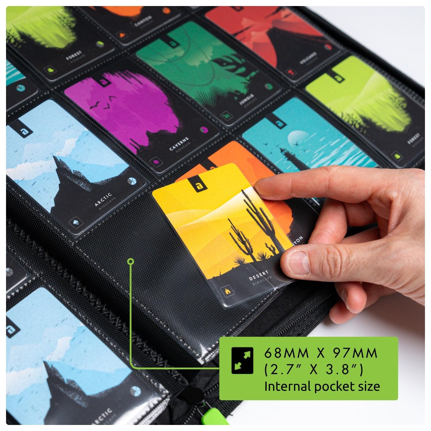 Vault X side-loading pockets teal closure for quick card insertion and secure holding.