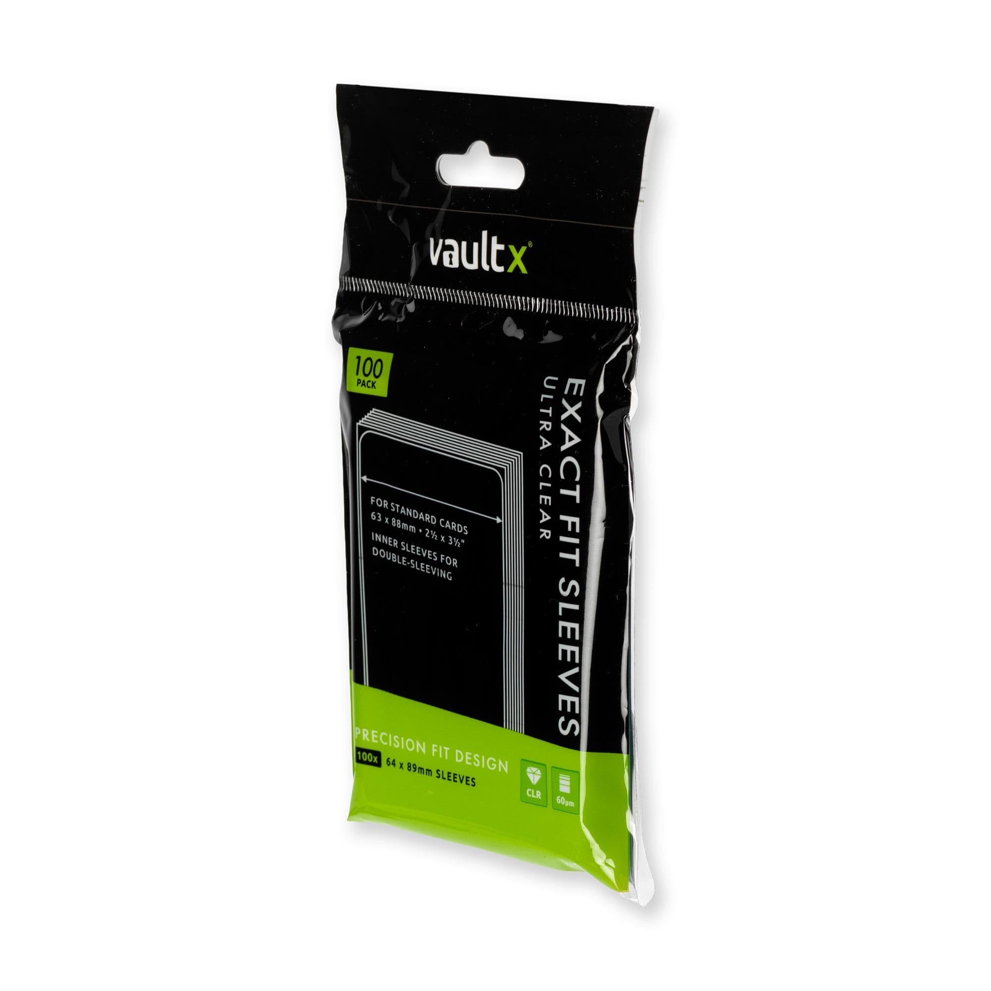 Vault X sleeve with trading card inserted showing perfect snug fit