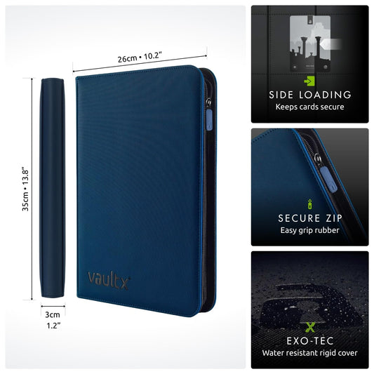 Vault X zip binder open reveals 20 pages and 9 pockets per page