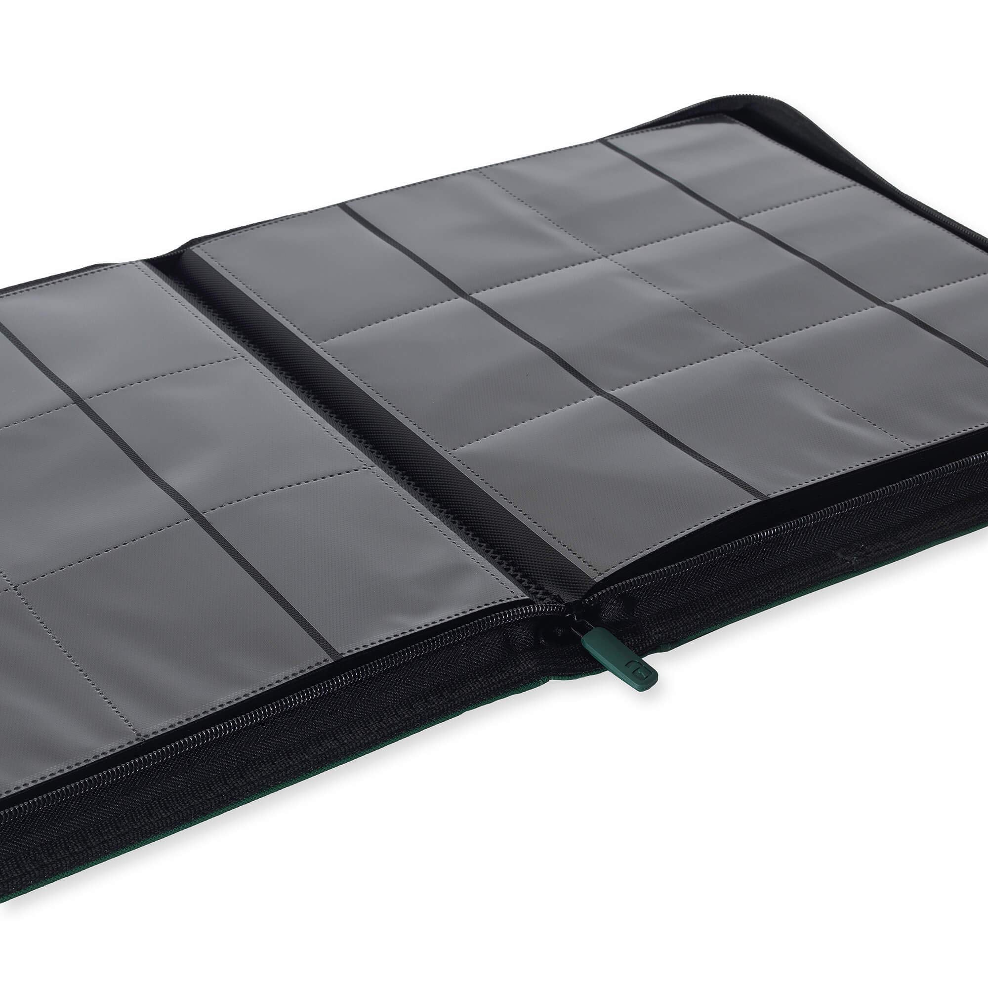 Zipper closure on Vault X binder keeps cards secure during transport.