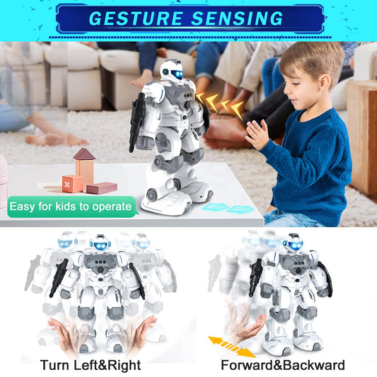 VAV RC robot programming panel enables kids to design stepwise actions.