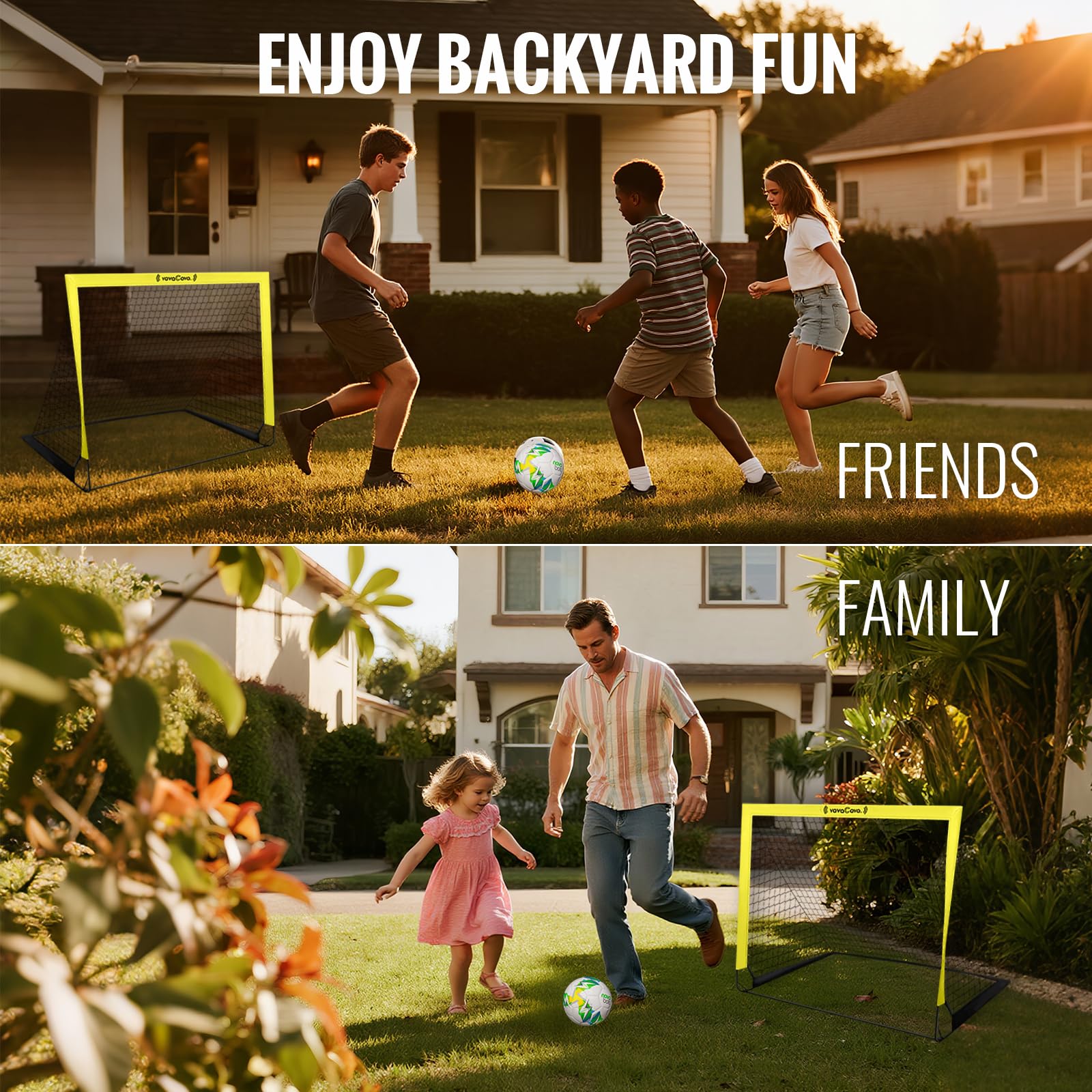 VavaCava reinforced nets and brackets prevent tipping during active play.