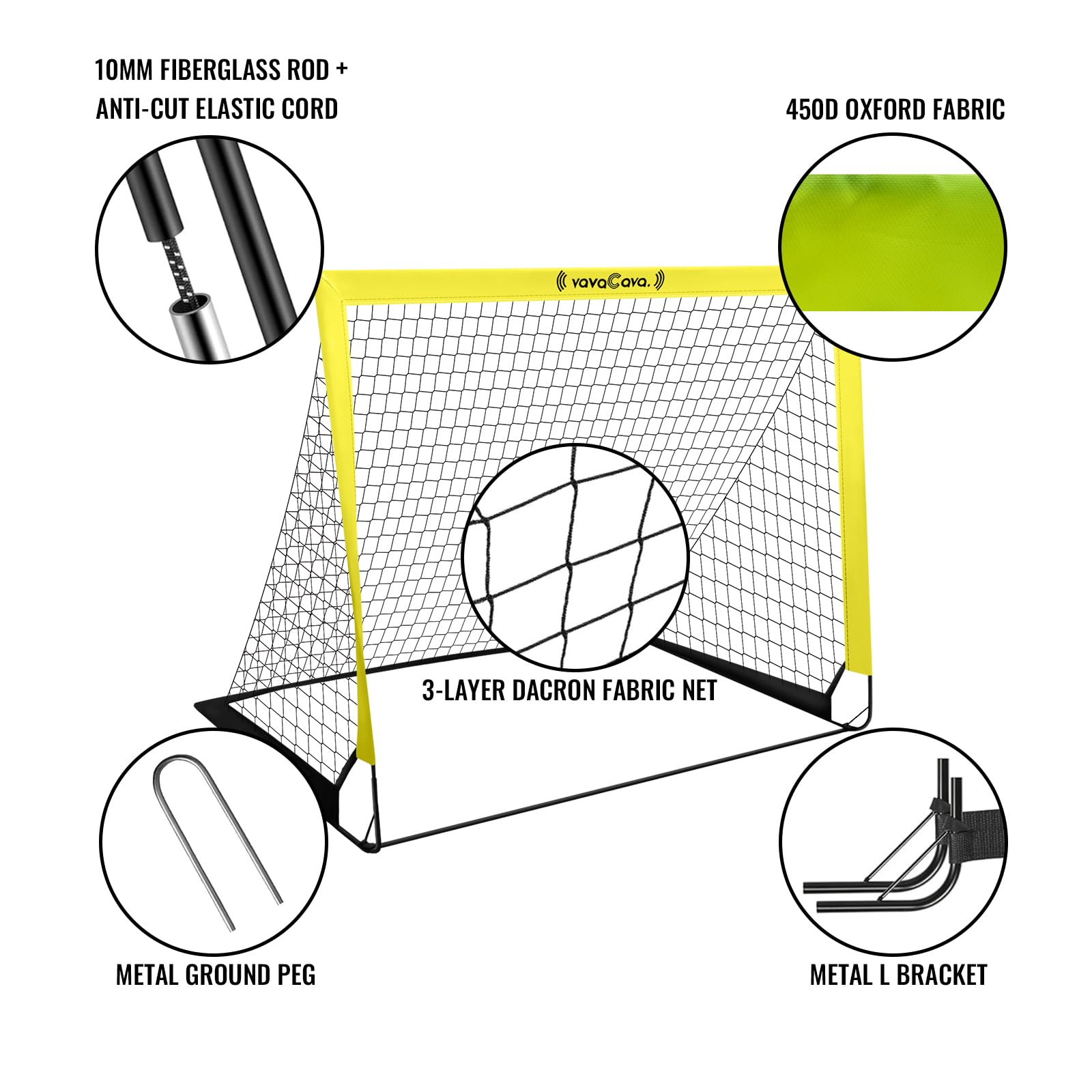 VavaCava ten marker cones for dribbling courses and target shooting.