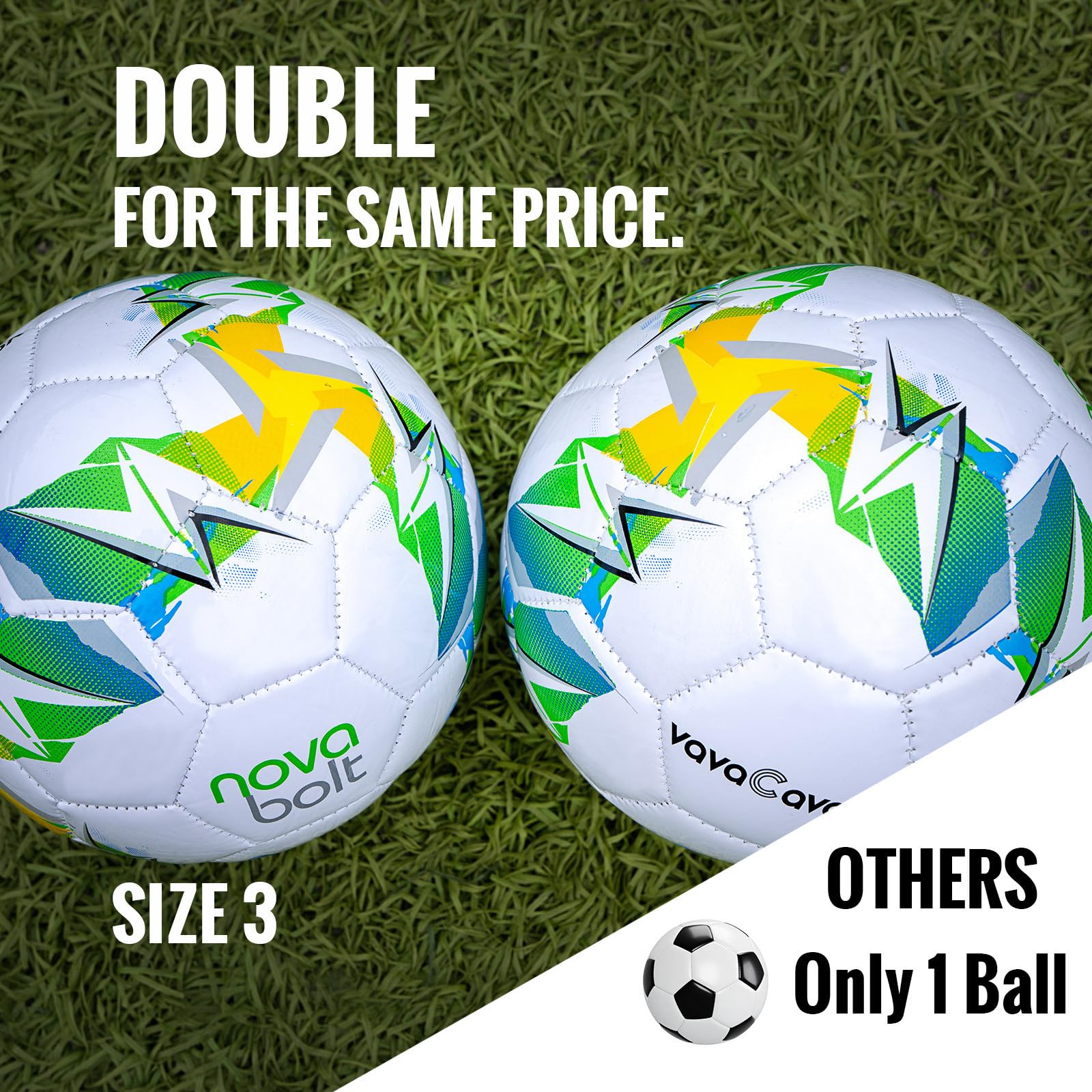 VavaCava two-size-3 balls ideal for quick drills and fun.