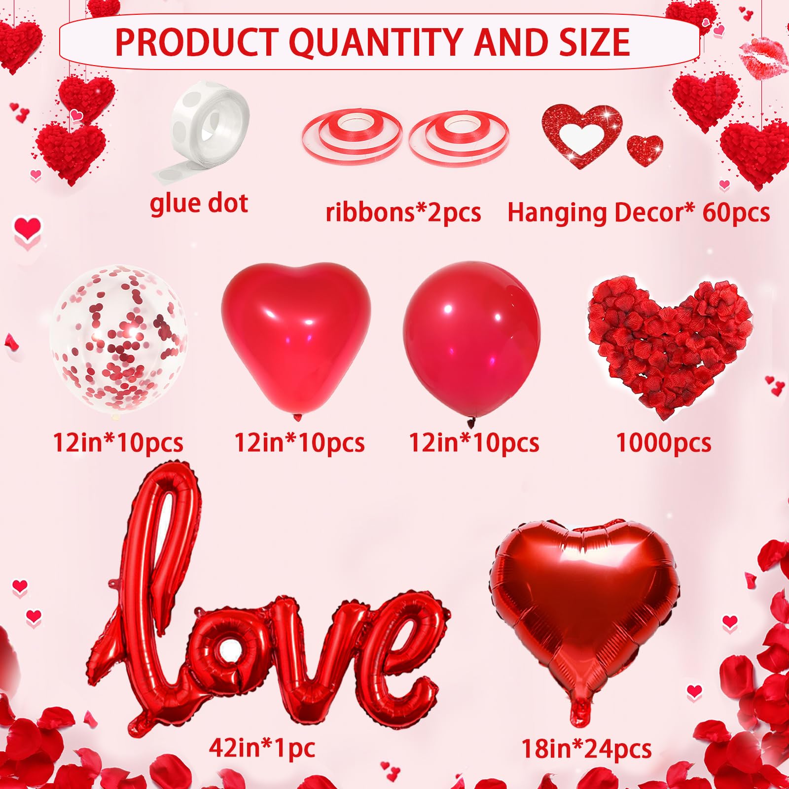 VBEOLLOV 10-pack 12-inch red latex balloons for versatile decor setups.