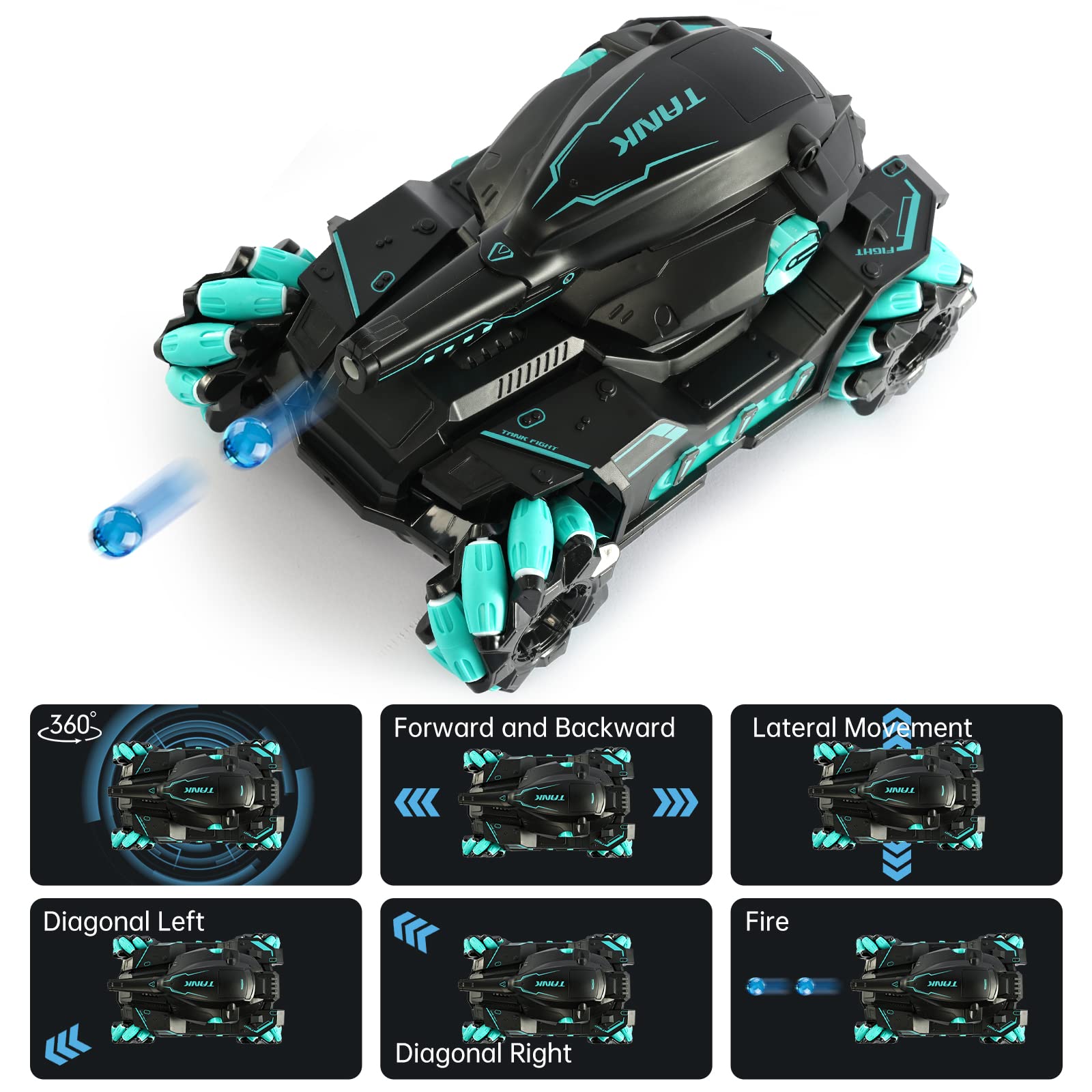 VBNCITY RC tank all-terrain wheels handle sand grass and slopes
