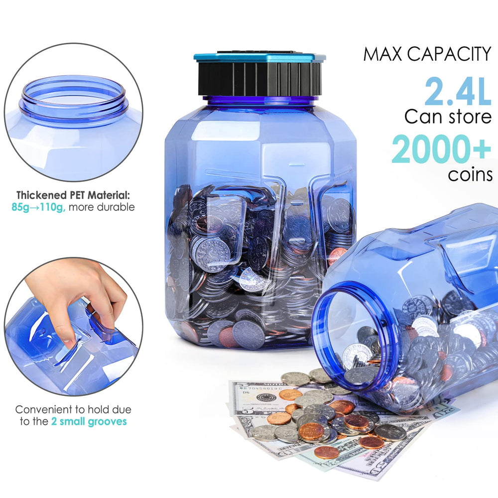 Vcertcpl piggy bank accepts all US coins for centralized savings.