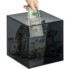 Vcertcpl acrylic clear piggy bank close-up; see-through design for easy savings tracking
