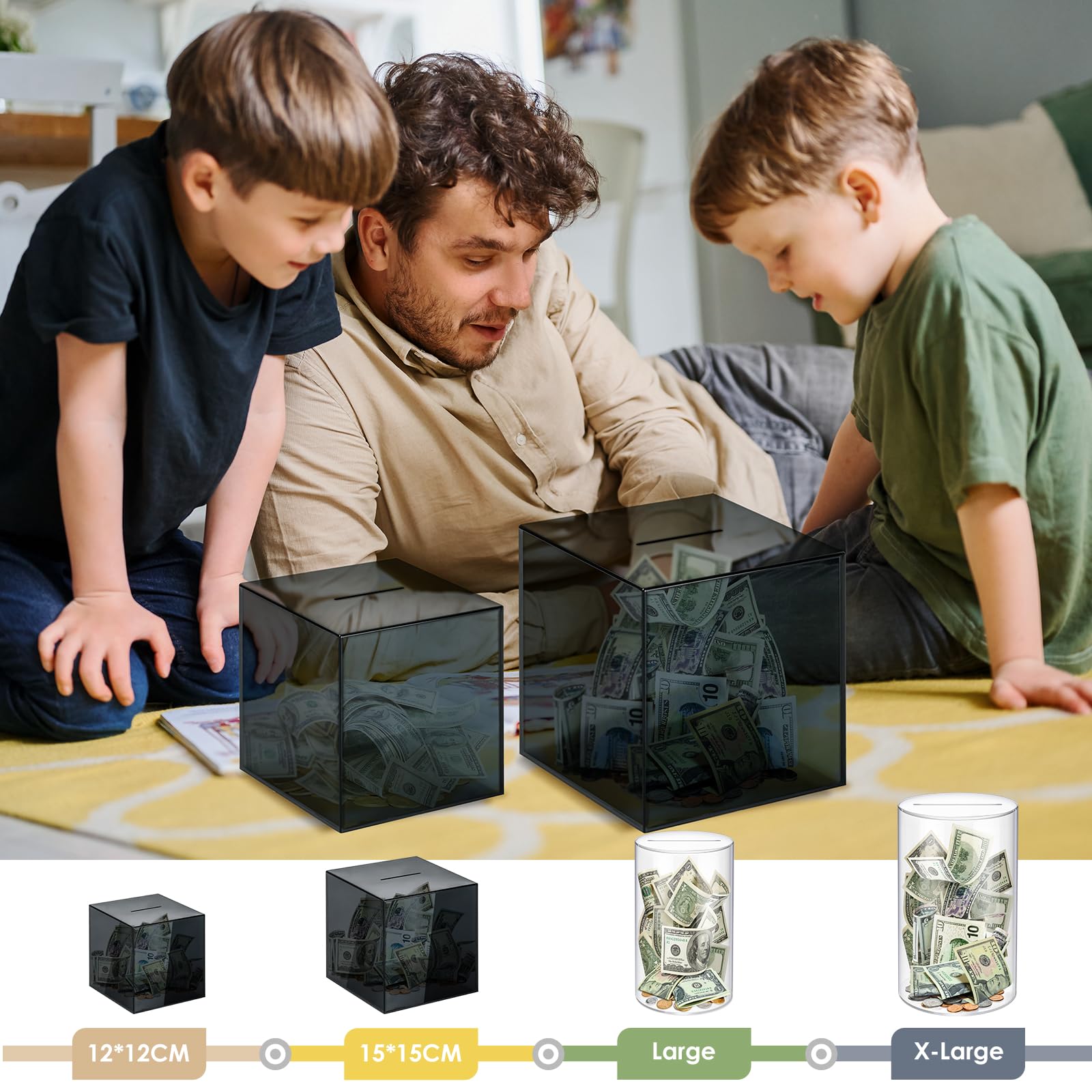 Vcertcpl acrylic clear piggy bank gift-ready for savers