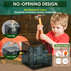 Vcertcpl acrylic clear piggy bank gray material for modern, durable design