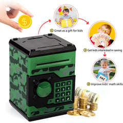 Vcertcpl ATM piggy bank ABS material finish for durability.