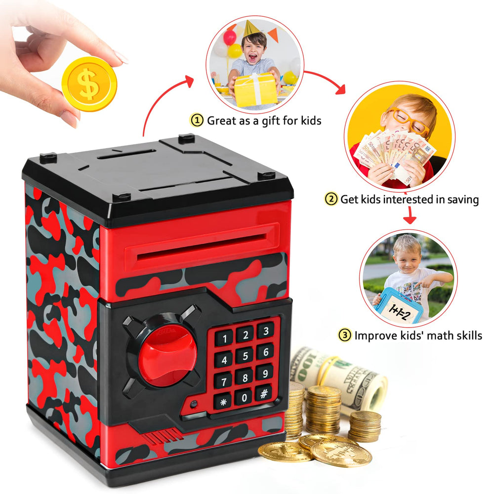 Vcertcpl ATM piggy bank ABS material ensures sturdy kid-friendly build