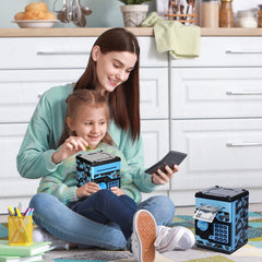 Vcertcpl ATM piggy bank camouflage bluegray kids using it for learning