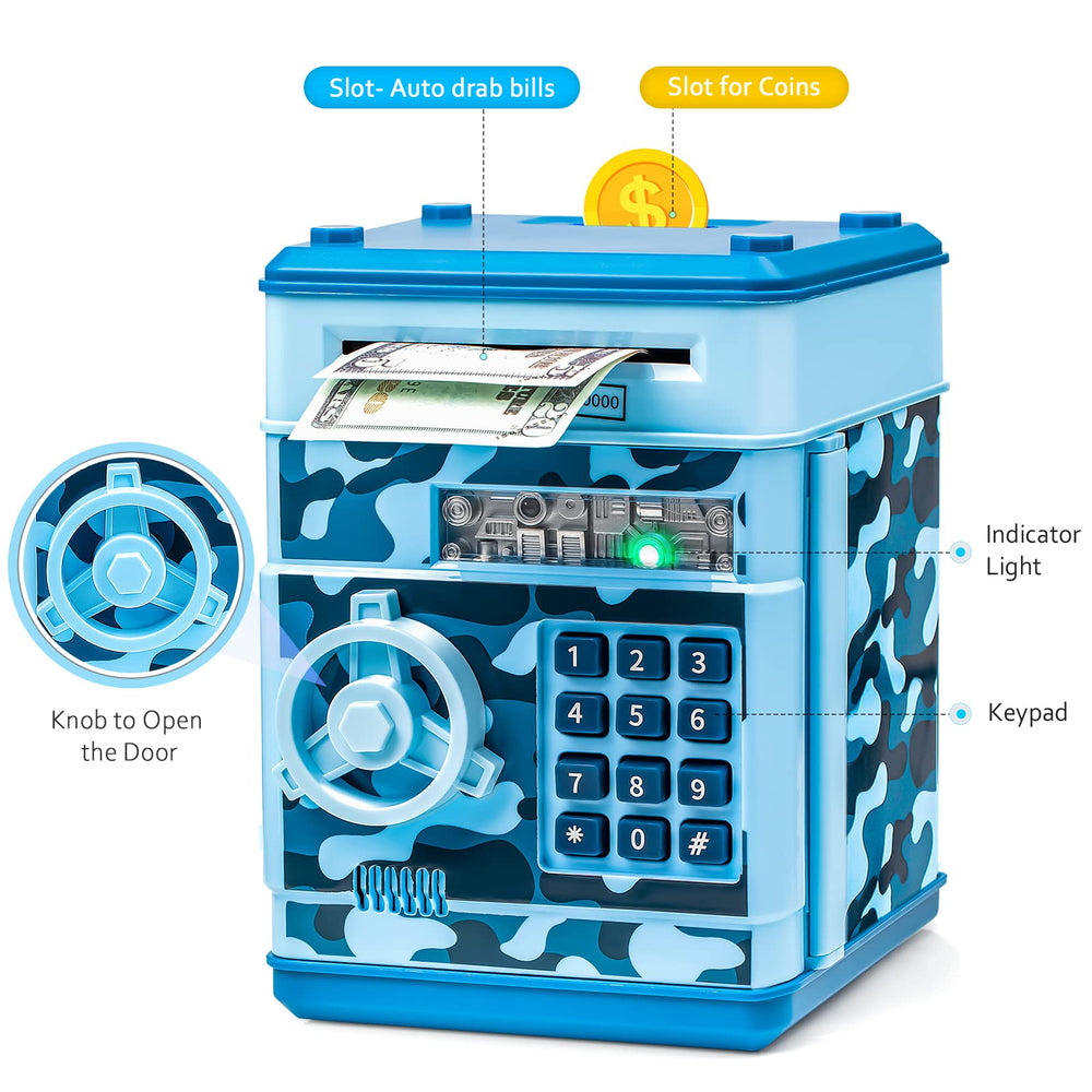Close-up of coin slot and bill slot for versatile savings with Vcertcpl