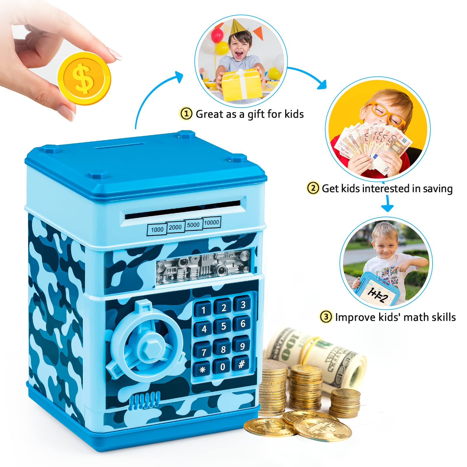 Open-door action showing kid-friendly 4-digit code access