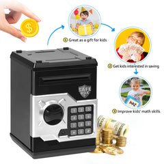 Vcertcpl ATM piggy bank code door showing 4 digit lock for kids