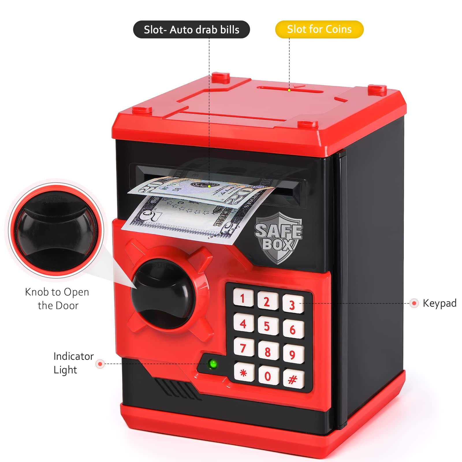 Vcertcpl ATM Piggy Bank coin slot for easy coin deposits