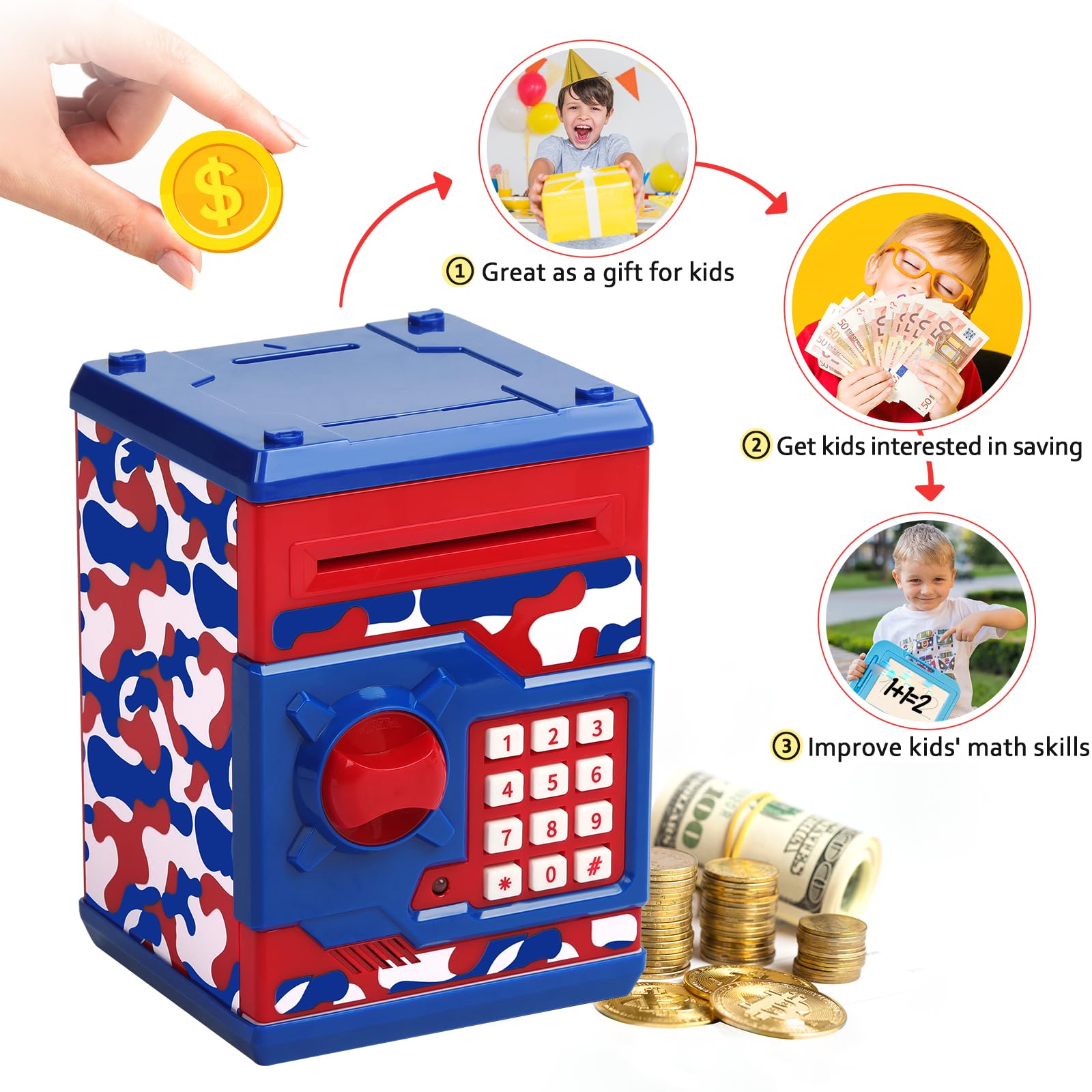 Vcertcpl camouflage gift-pack presentation of the piggy bank.