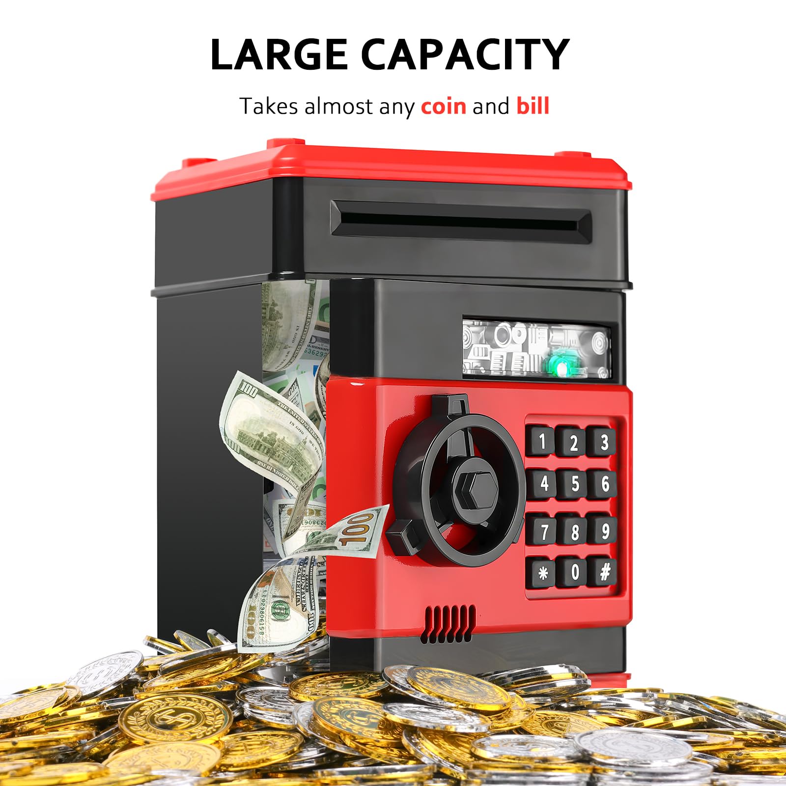 Vcertcpl ATM piggy bank coin slot for quick coins.