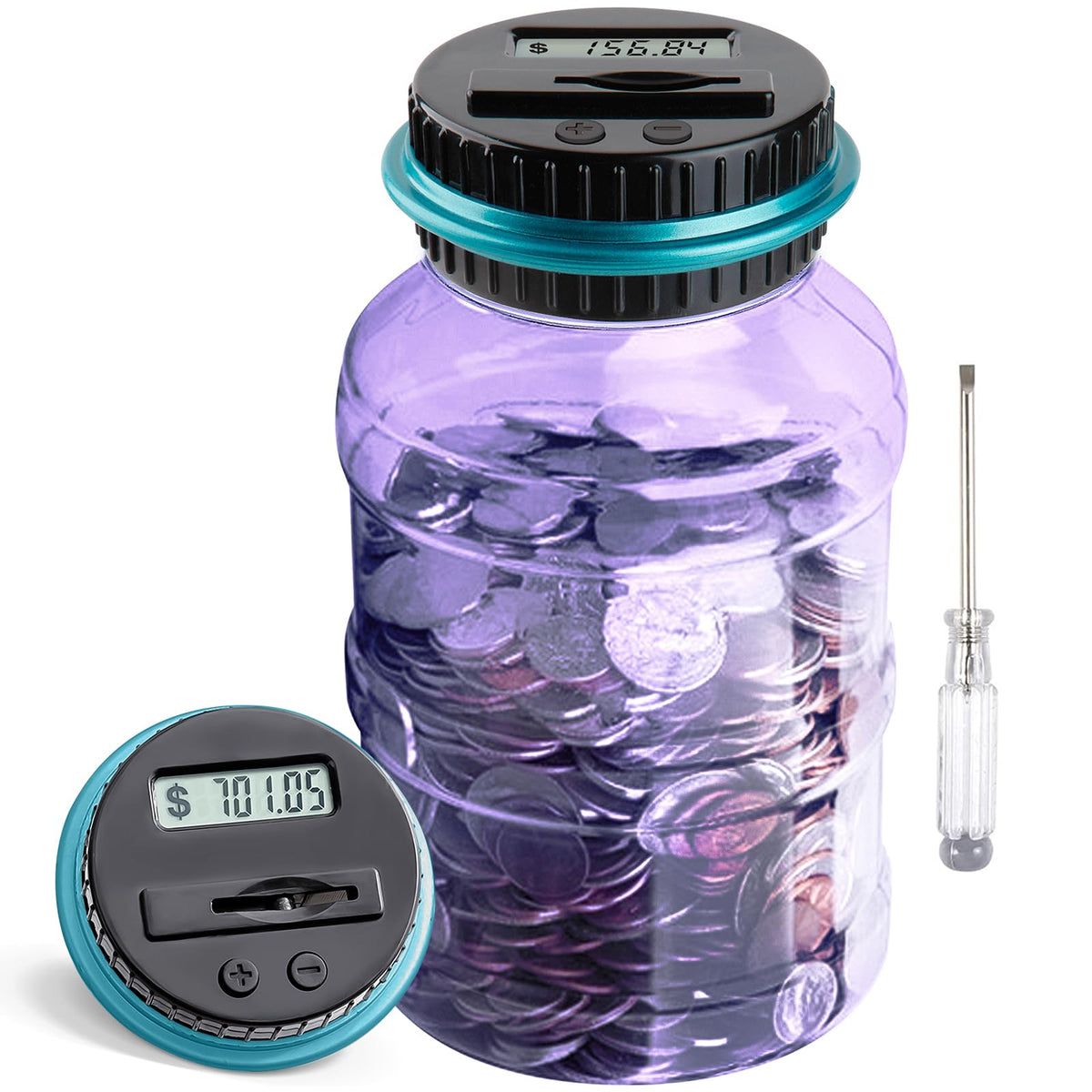 Vcertcpl large coin bank showing 1.8L capacity for easy savings