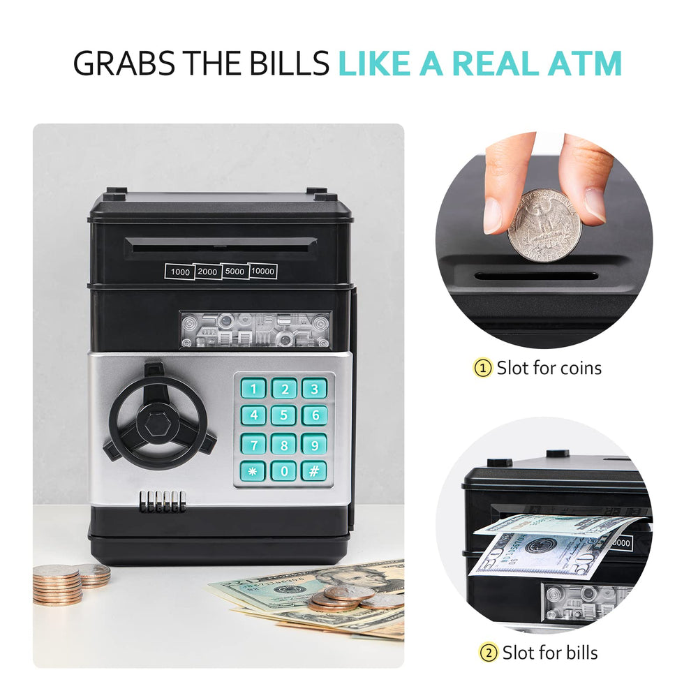 Vcertcpl piggy bank featuring a 4-digit password for access control