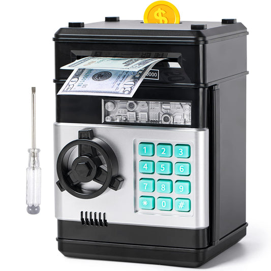 Vcertcpl piggy bank with ATM-style door for secure savings