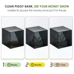 VCertcpl clear piggy bank with large capacity for long-term savings.