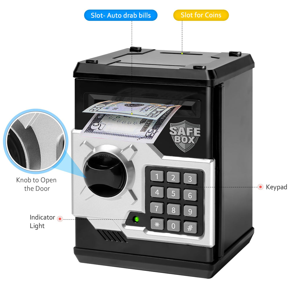 Vcertcpl piggy bank coin slot stores coins and small items safely