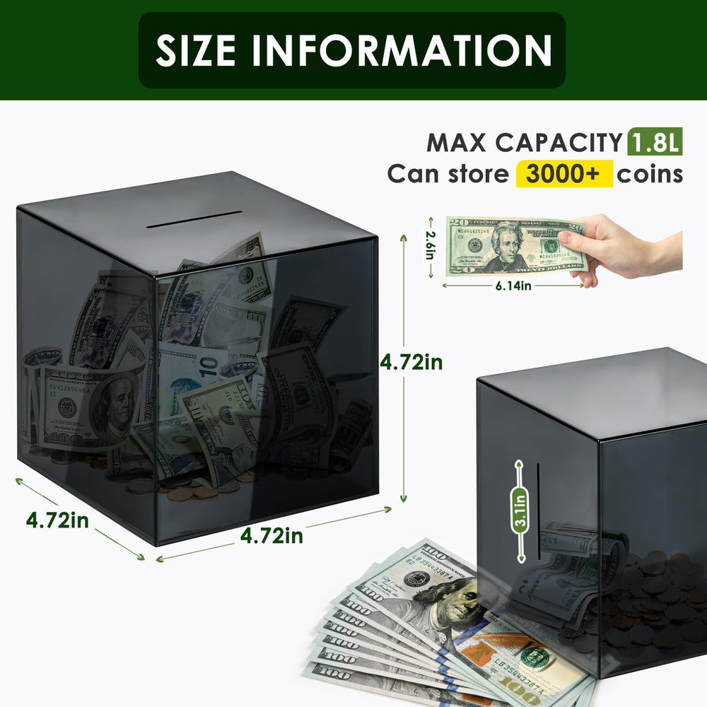 VCertcpl clear coin interior view demonstrates generous 1.4L capacity.