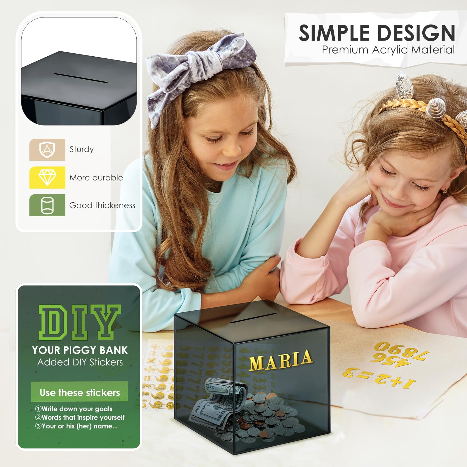 VCertcpl kid-friendly teaching aid promotes responsible saving habits.