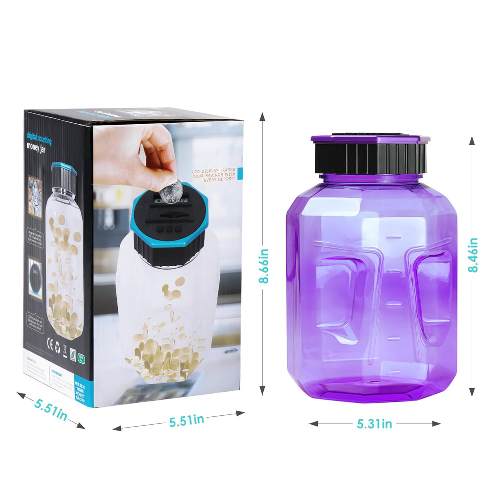 Vcertcpl piggy bank lid counting display for quick checks