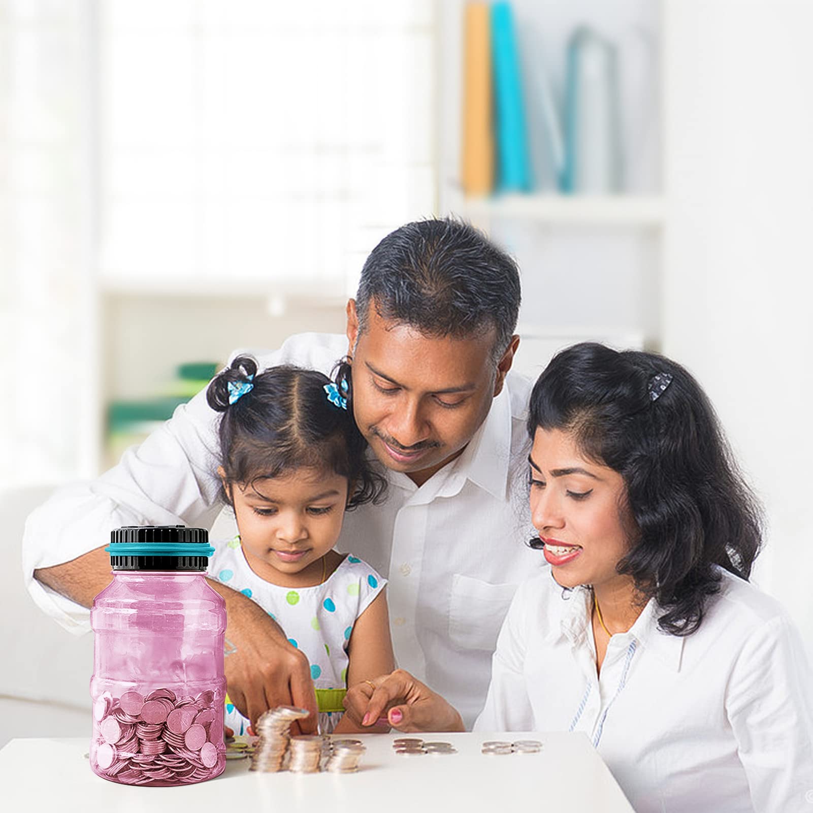 Vcertcpl pink piggy bank lid open with coin entry and counting flow