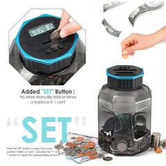Vcertcpl X-Large Piggy Bank lid unscrews for easy coin insertion.