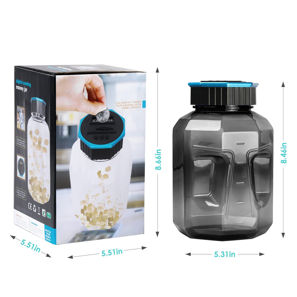 Vcertcpl X-Large Piggy Bank sturdy PET construction endures daily use.