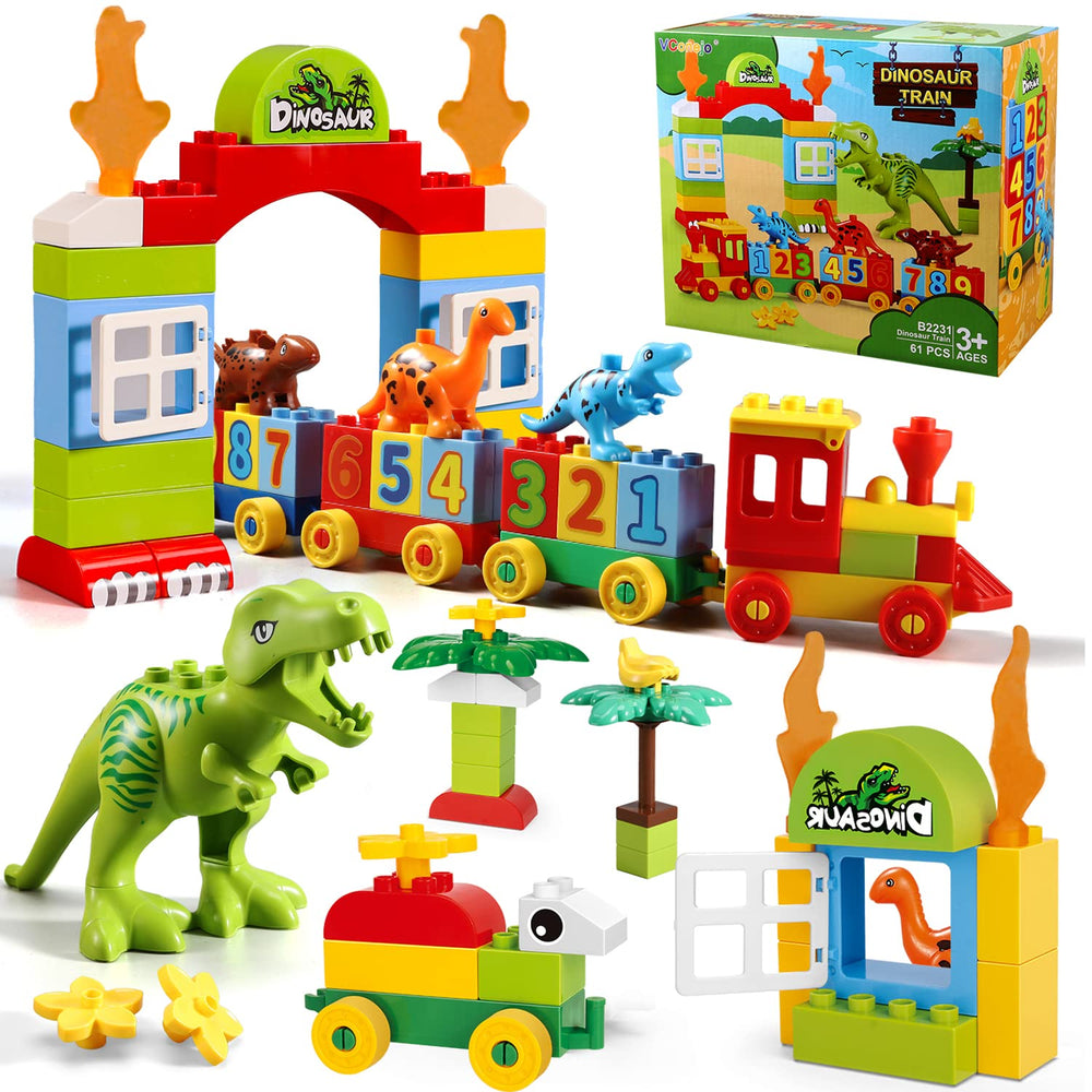 VConejo dinosaur building blocks train set for imaginative play and early numeracy
