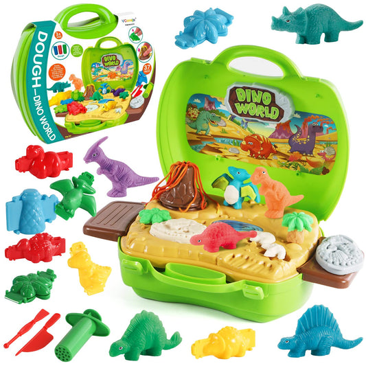VConejo dinosaur color dough suitcase for portable, imaginative play and easy organization.