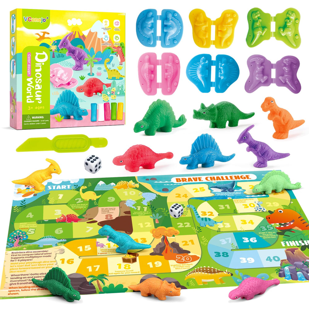 VConejo dinosaur dough set stegosaurs-model: durable, kid-safe tool for imaginative play and motor skills