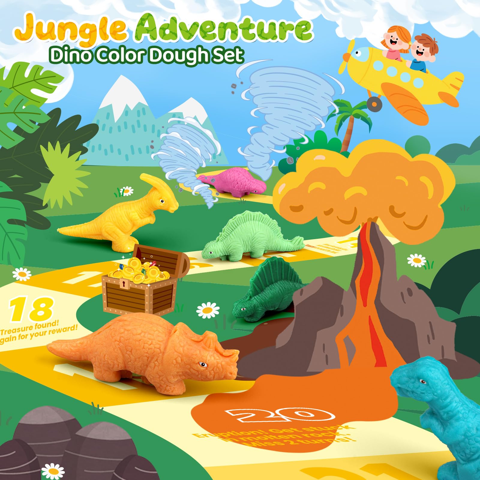VConejo dinosaur dough set t-rex-model: bright colors inspire tactile exploration