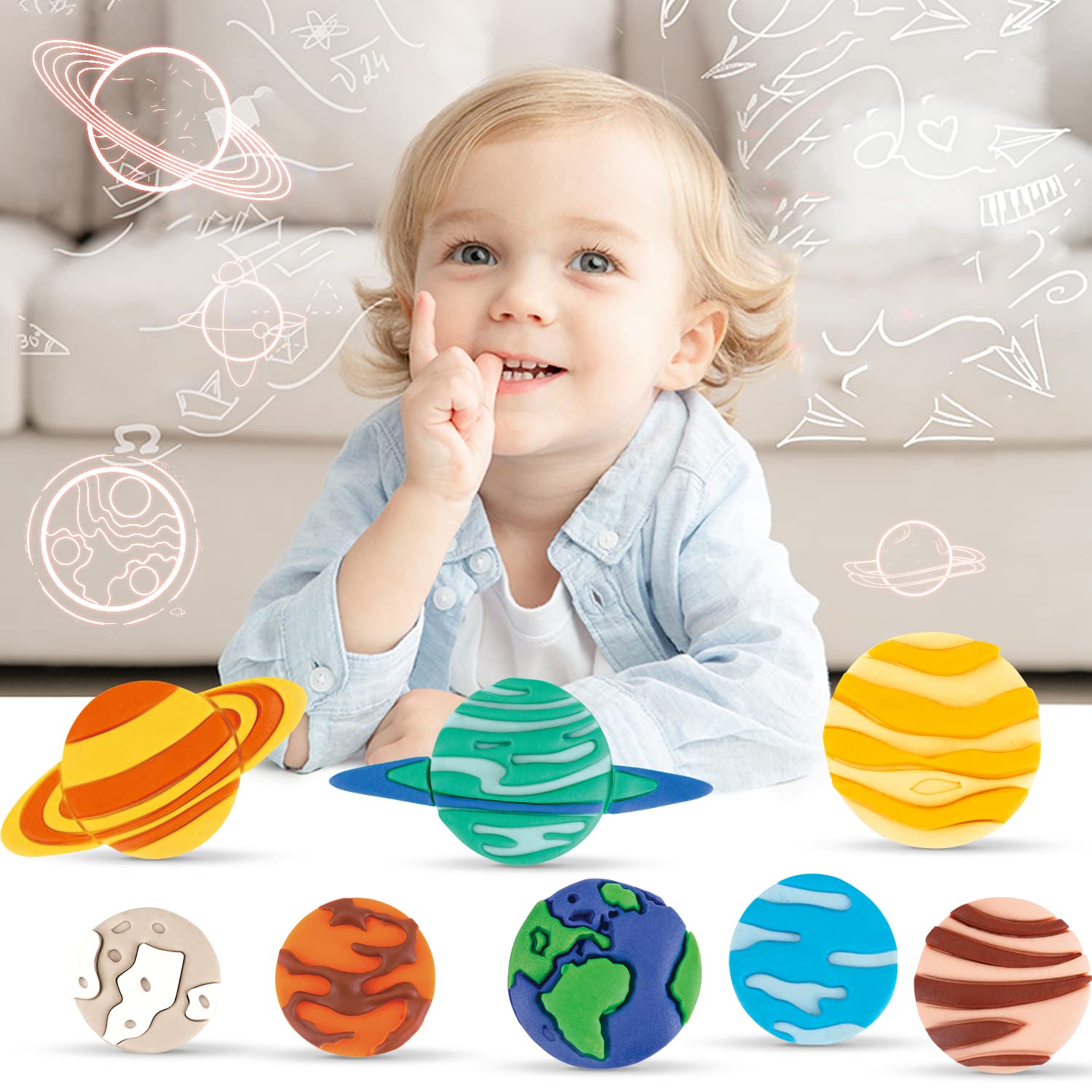 VConejo planets dough gift set ideal for curious kids and gifting.