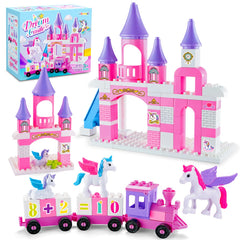 VConejo Unicorn Castle with windows and stairs boosts imaginative play and fine motor skills